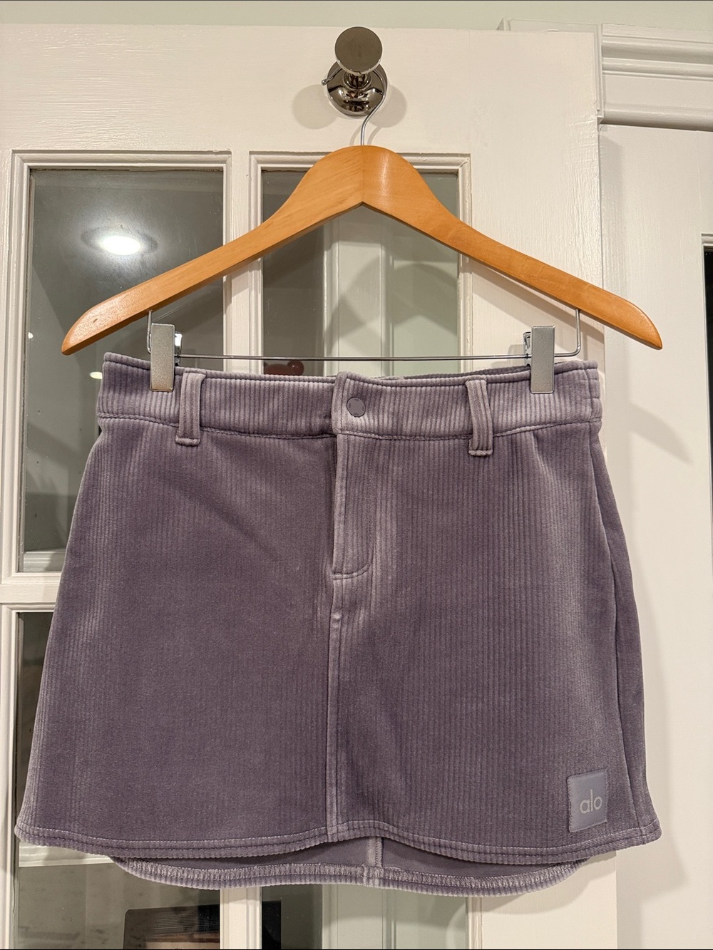ALO Yoga Lavender Corduroy Mini Skirt